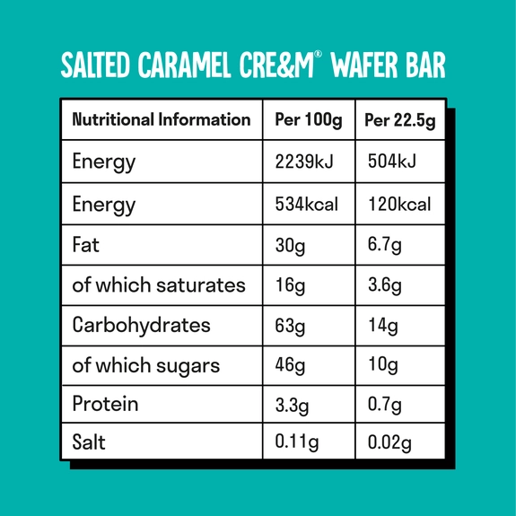 Love Raw Salted Caramel Cre&m® Wafer Bars 45g