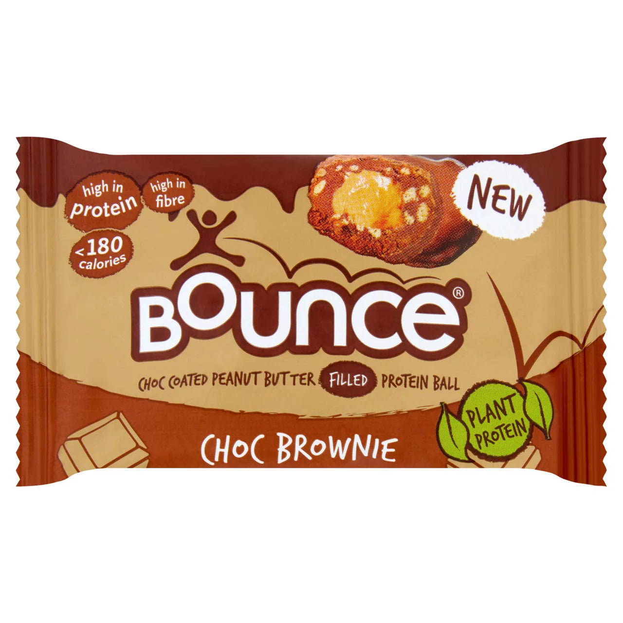 Bounce Dipped Dark Chocolate Brownie Plant Protein Ball 40g