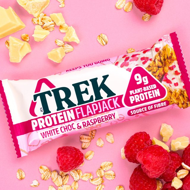 Trek White Chocolate & Raspberry Protein Flapjack 50g