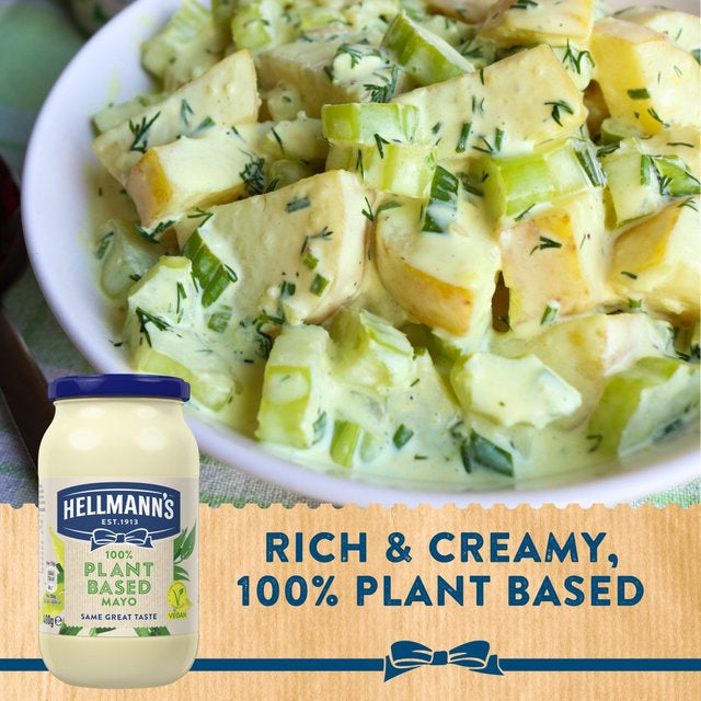 Hellmann's Plant Based Mayonnaise 400g Glass Jar,