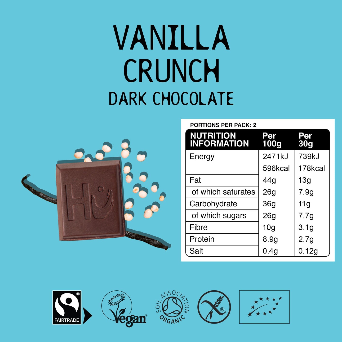 Hu Vanilla Crunch Dark Chocolate 60g