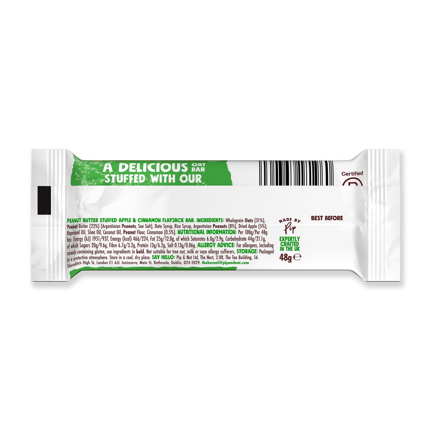 Pip & Nut Peanut Butter Stuffed Apple & Cinnamon Oat Bar 48g