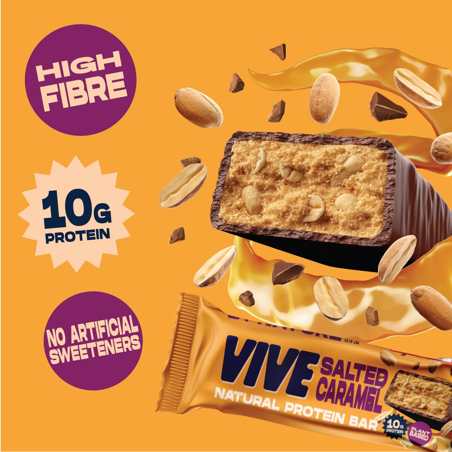 vive vegan protein salted caramel bar