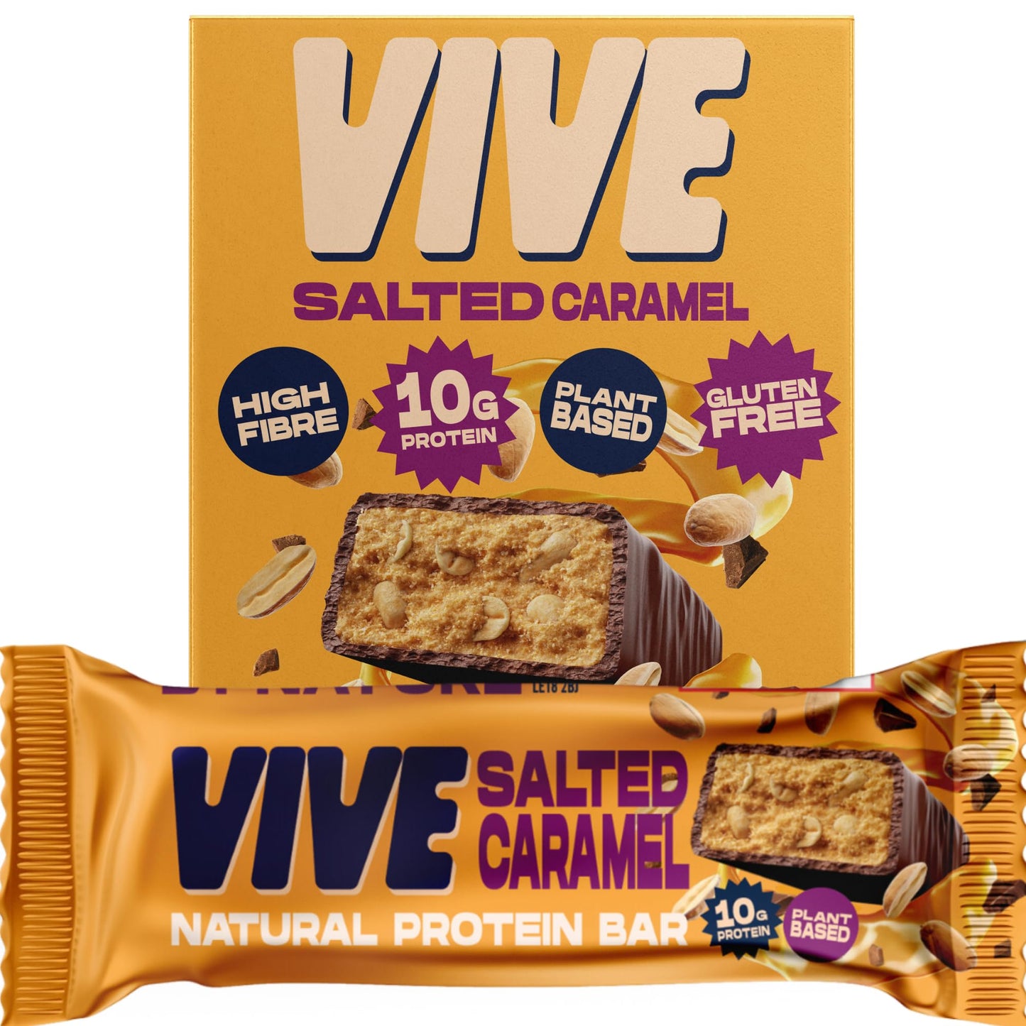 vive vegan protein salted caramel bar