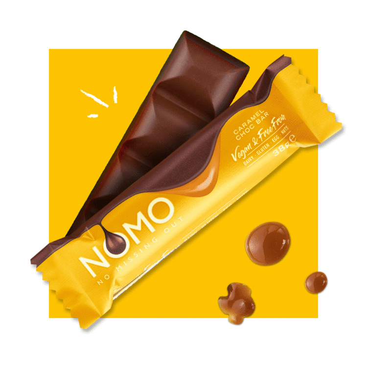 NOMO Caramel Filled Choc Bar 38g