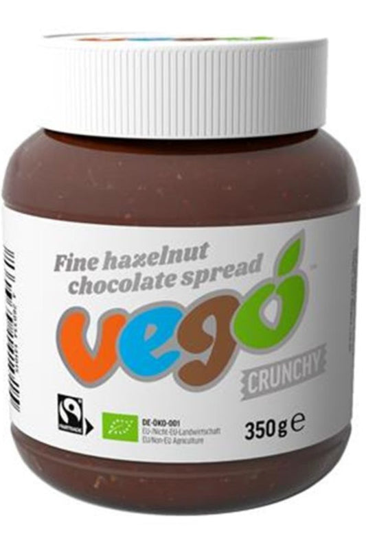 VEGO ORGANIC FINE HAZELNUT CRUNCHY CHOCOLATE SPREAD 350G ( out of date )