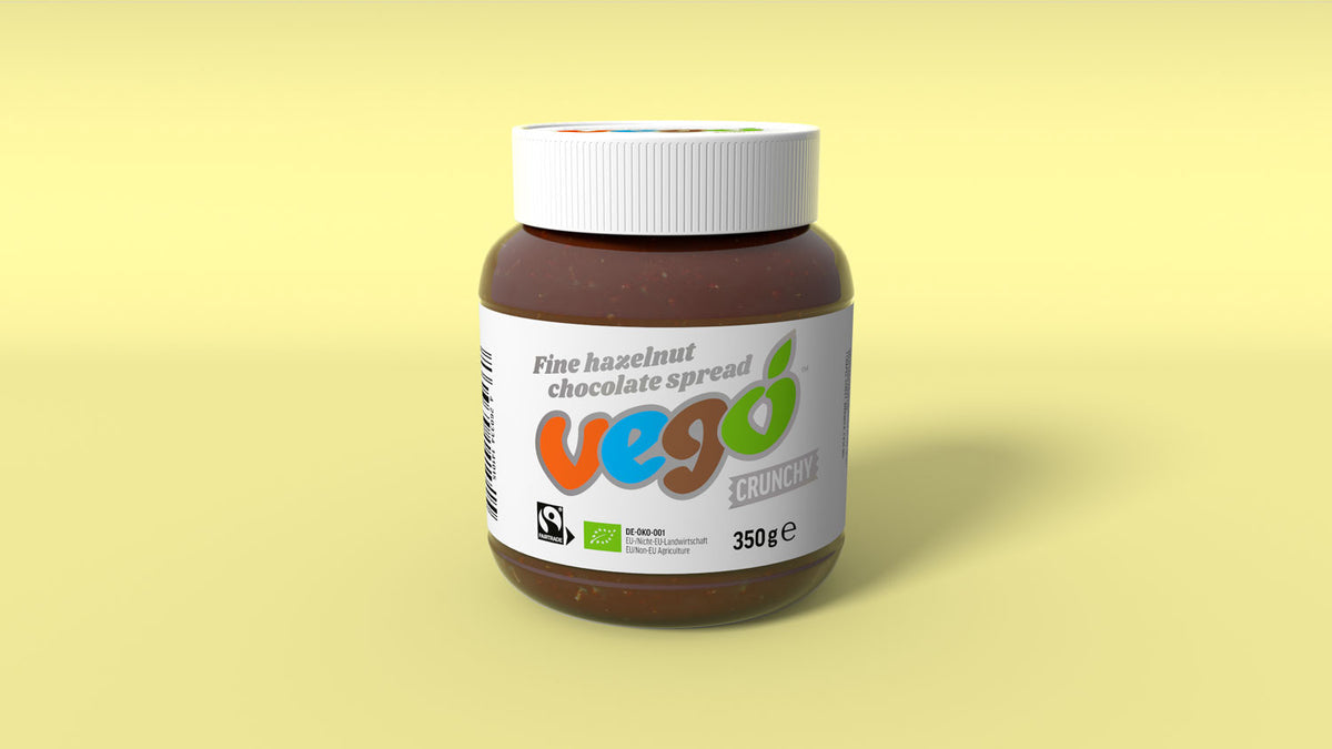 VEGO ORGANIC FINE HAZELNUT CRUNCHY CHOCOLATE SPREAD 350G ( out of date )