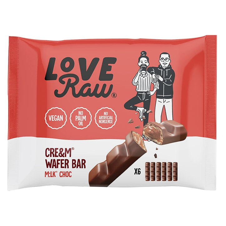 Love Raw M:Lk Chocolate Cream Wafer Bar 6X21.5G