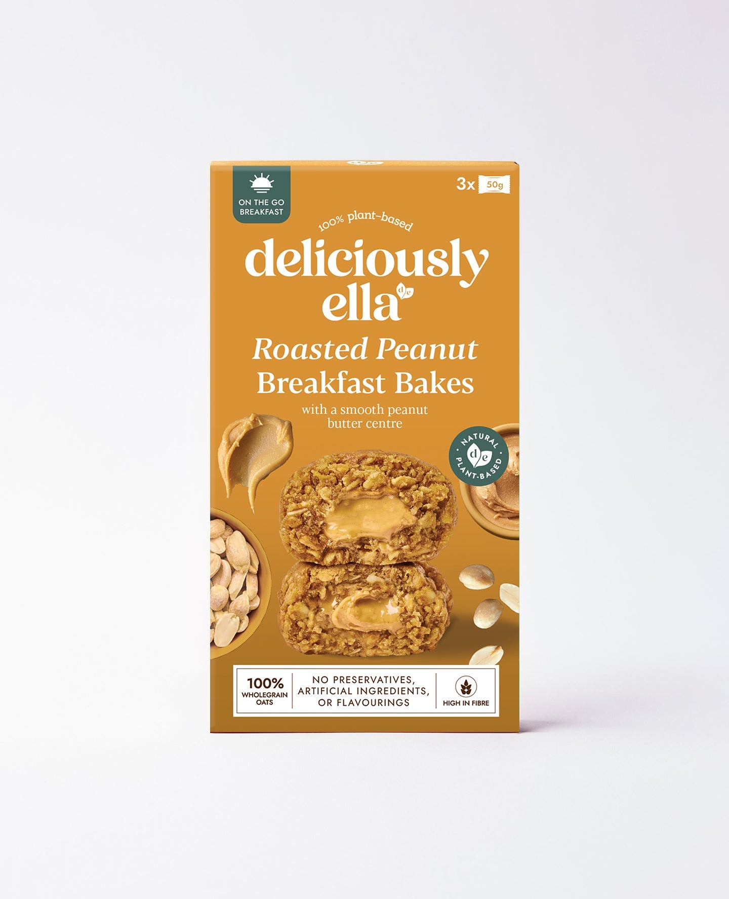 Deliciously Ella Roasted Peanut Breakfast Bakes with a Smooth Peanut Butter Centre 150g