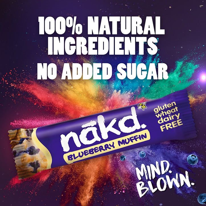 Nakd Blueberry Muffin Bar Fruit and Nut bar, 4 x 35g multipack
