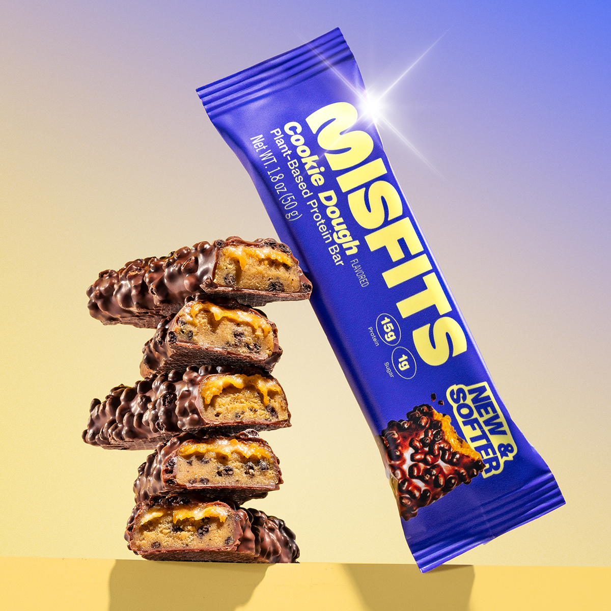 Misfits Plant-Based Protein Bar - Cookie Dough 50g