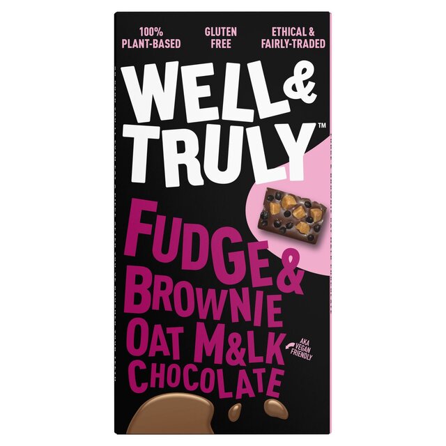 Well and truly fudge & brownie oat milk chocolate 90g