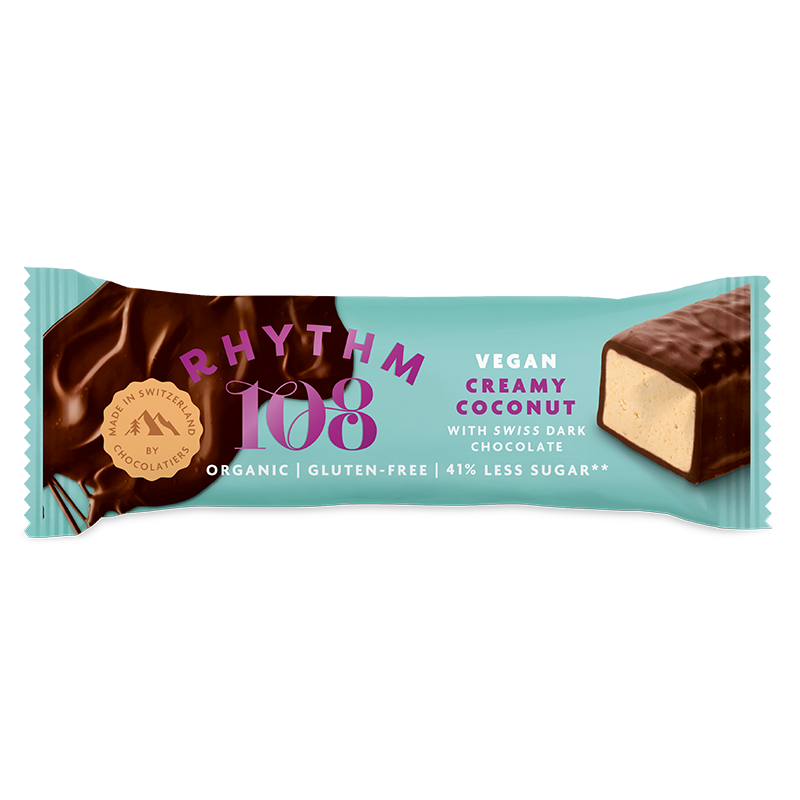 Rhythm 108 Creamy Coconut with Swiss Dark Chocolate 33g