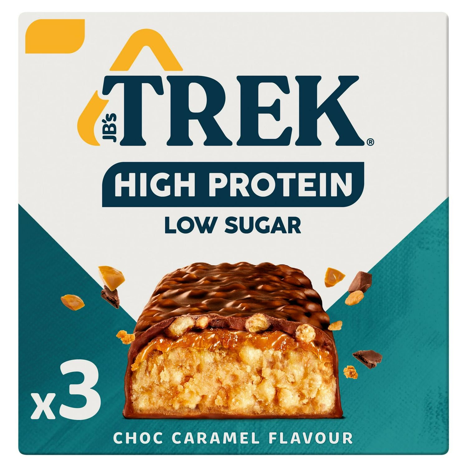 Trek High Protein Low Sugar Choc Caramel Flavour 3 x 44g