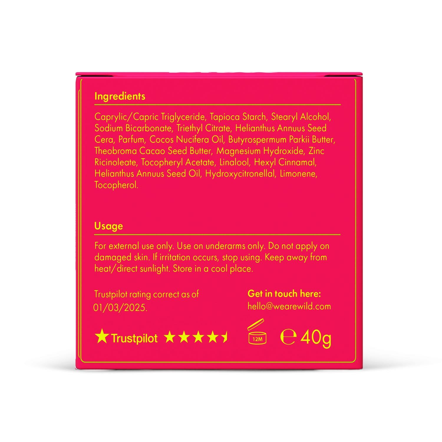 Wild Rhubarb & Raspberry Deodorant Refill 40g