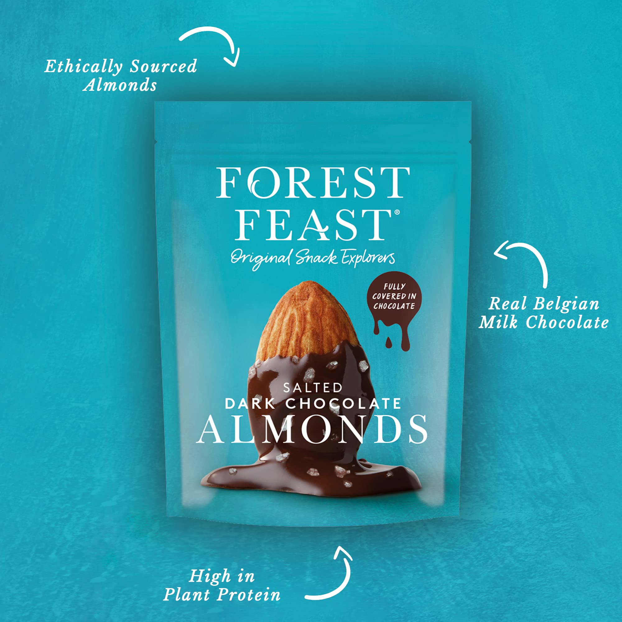 Forest Feast Salted Dark Chocolate Almonds 120g