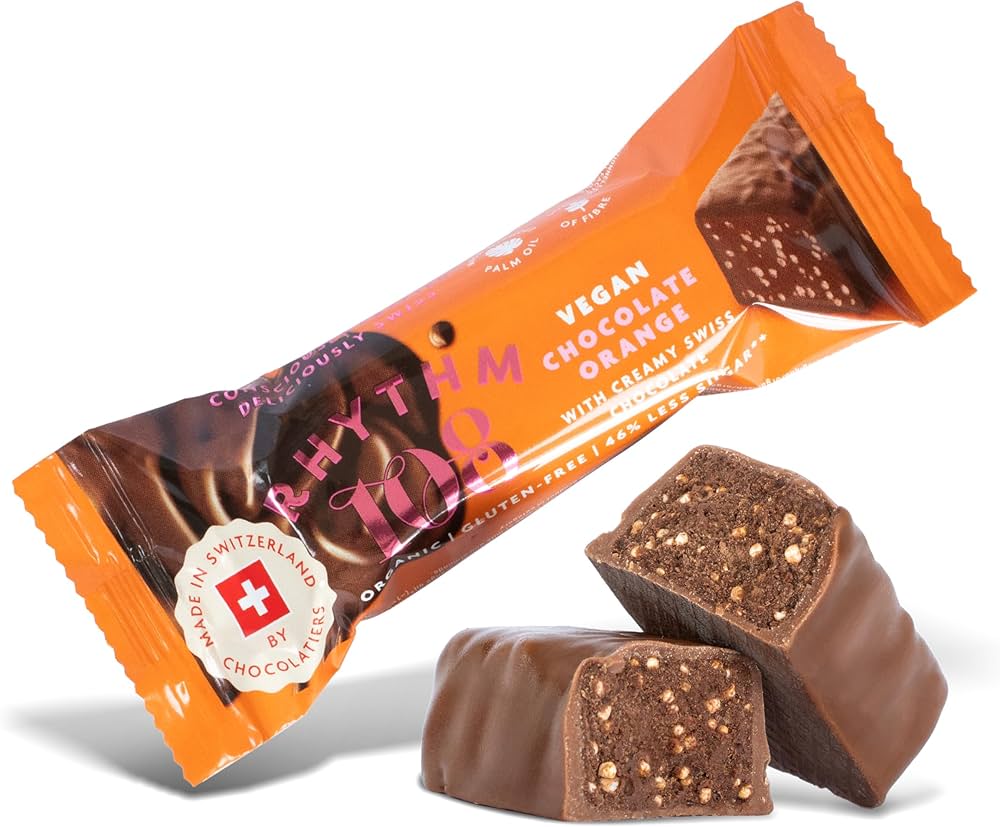 Rhythm108 Swiss Vegan Orange Bar with Dark Chocolate 33g