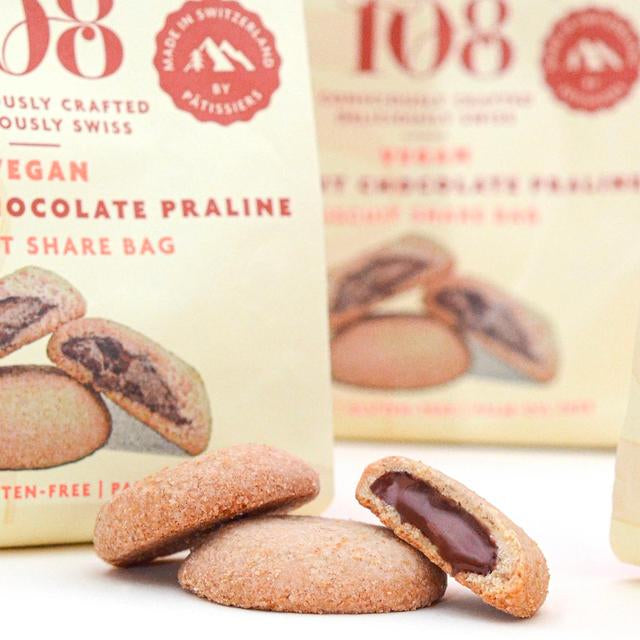 Rhythm 108 Vegan Hazelnut Chocolate Praline Biscuit Share Bag 135g