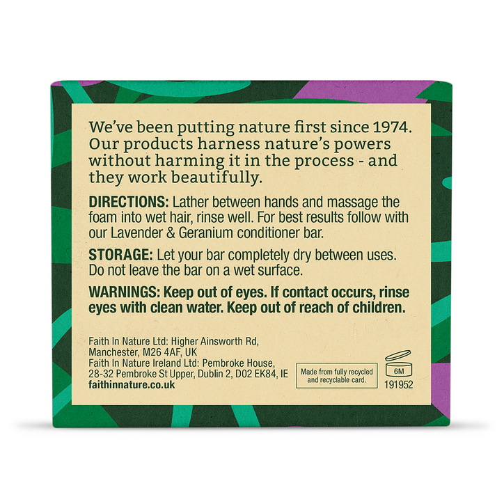 Faith in Nature - Shampoo Bar Lavender & Geranium 85g