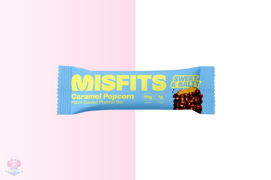 Misfits Caramel Popcorn Flavour Plant Based Protein Bar 50g
