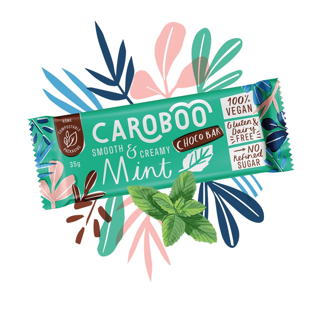 Caroboo Mint Carob Choco Bar 35g