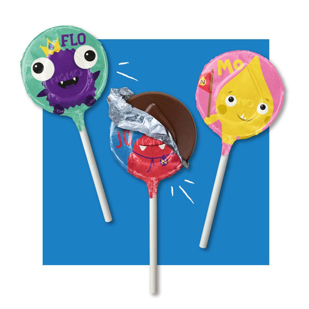 Nomo KIDS CREAMY CHOCOLATE LOLLIES 3x12g