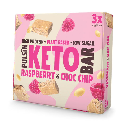Pulsin Raspberry & Choc Chip Keto Bar 3 x 30g
