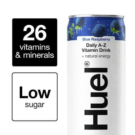 Huel Daily A-Z Blue Raspberry Sparkling Multivitamin Energy Drink 330ml 4 Pack