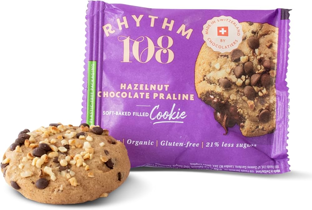 Rhythm 108 Swiss Vegan Hazelnut Chocolate Praline Soft-Baked Filled Cookie 50g