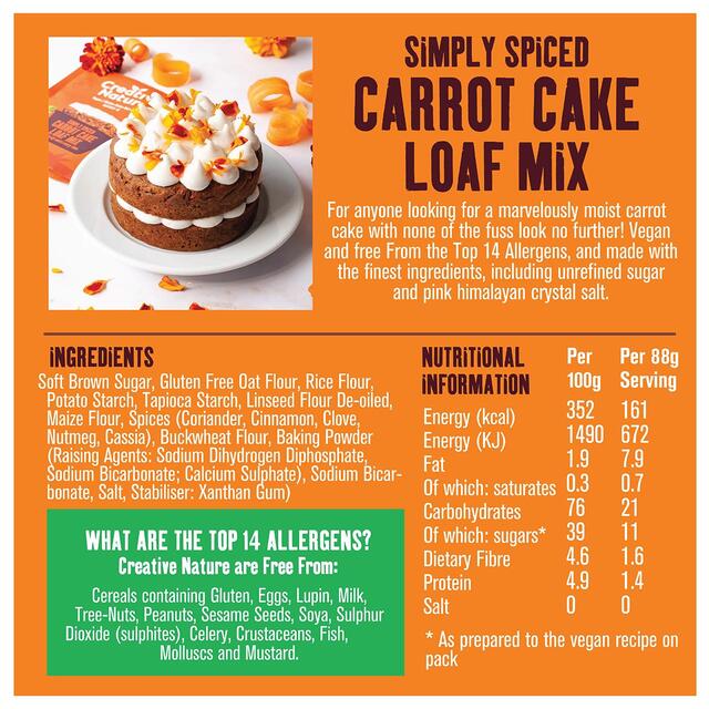Creative Nature Carrot Cake Mix Simply Spiced 268g