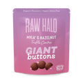 Raw Halo Organic Vegan Giant Chocolate Buttons Mylk & Hazelnut 90g