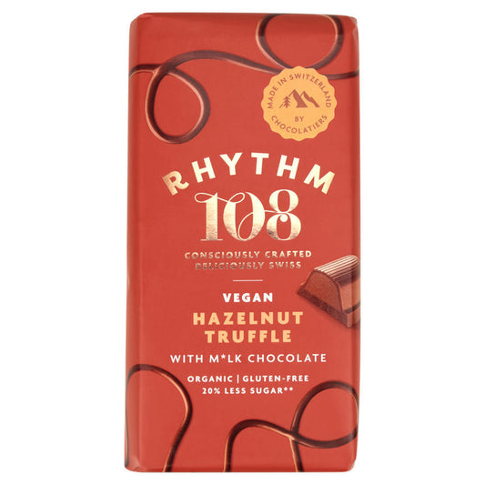 Rhythm 108 Hazelnut Truffle Swiss Chocolate Bar 100g