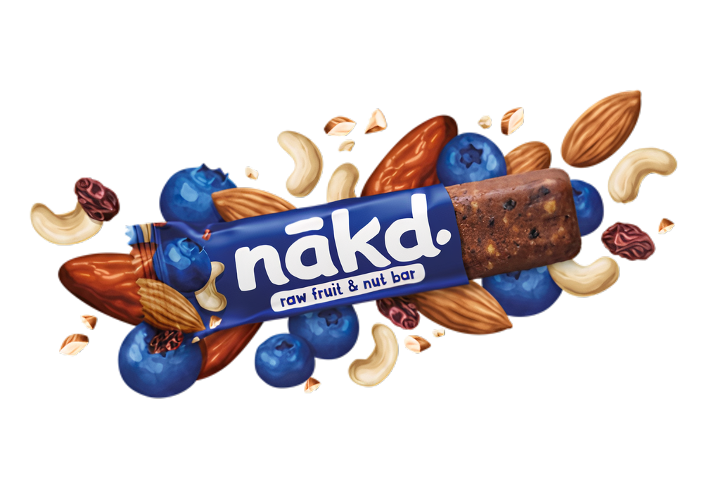 Nakd Blueberry Muffin Bar Fruit and Nut bar, 4 x 35g multipack