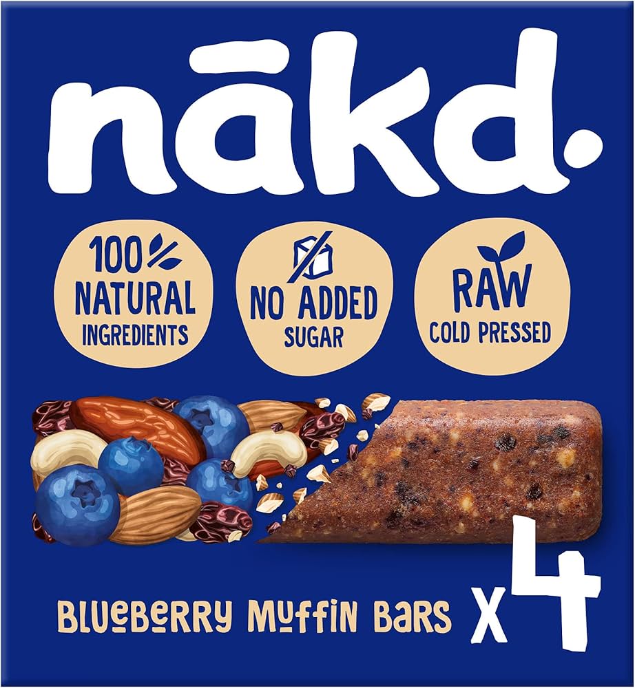 Nakd Blueberry Muffin Bar Fruit and Nut bar, 4 x 35g multipack