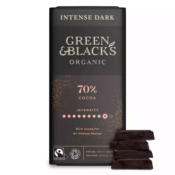 Green & Black's Organic 70% Dark Chocolate Bar. 90g