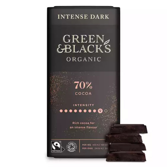 Green & Black's Organic 70% Dark Chocolate Bar. 90g