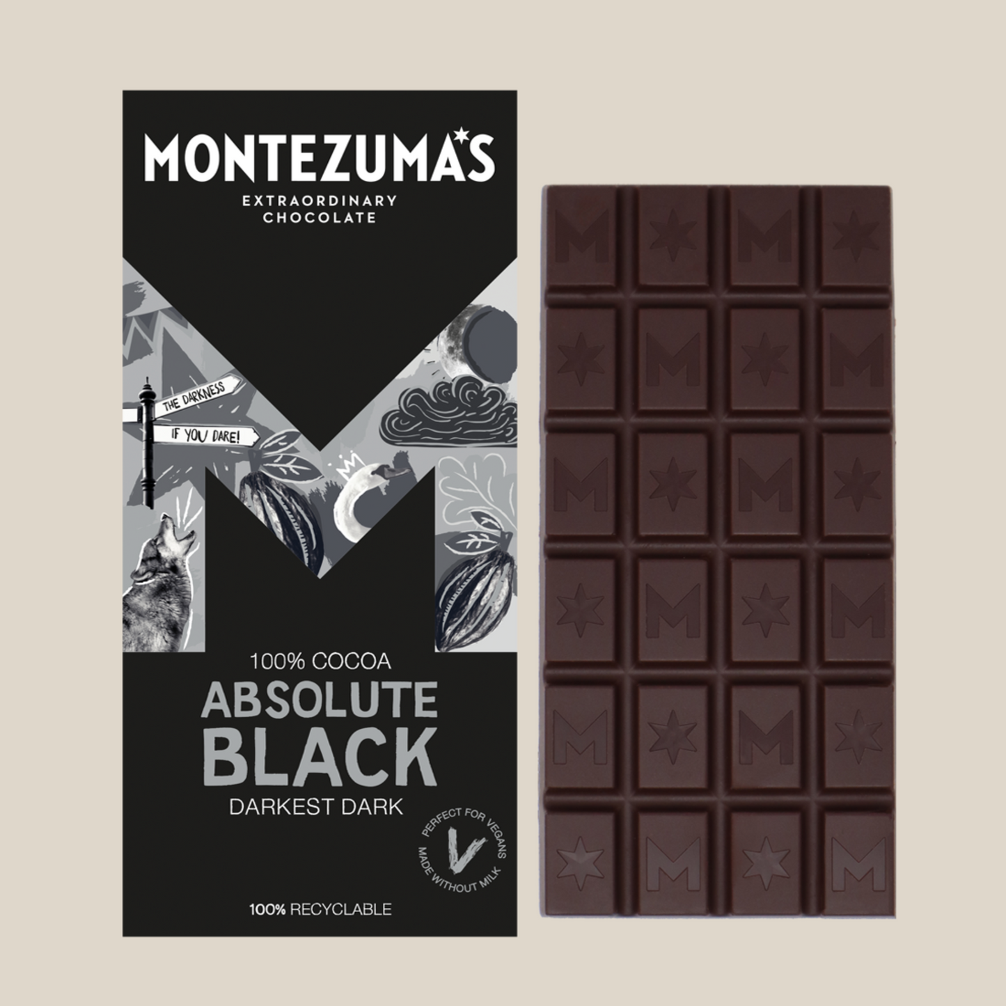 Montezuma's Dark Chocolate Absolute Black 100% Cocoa 90g