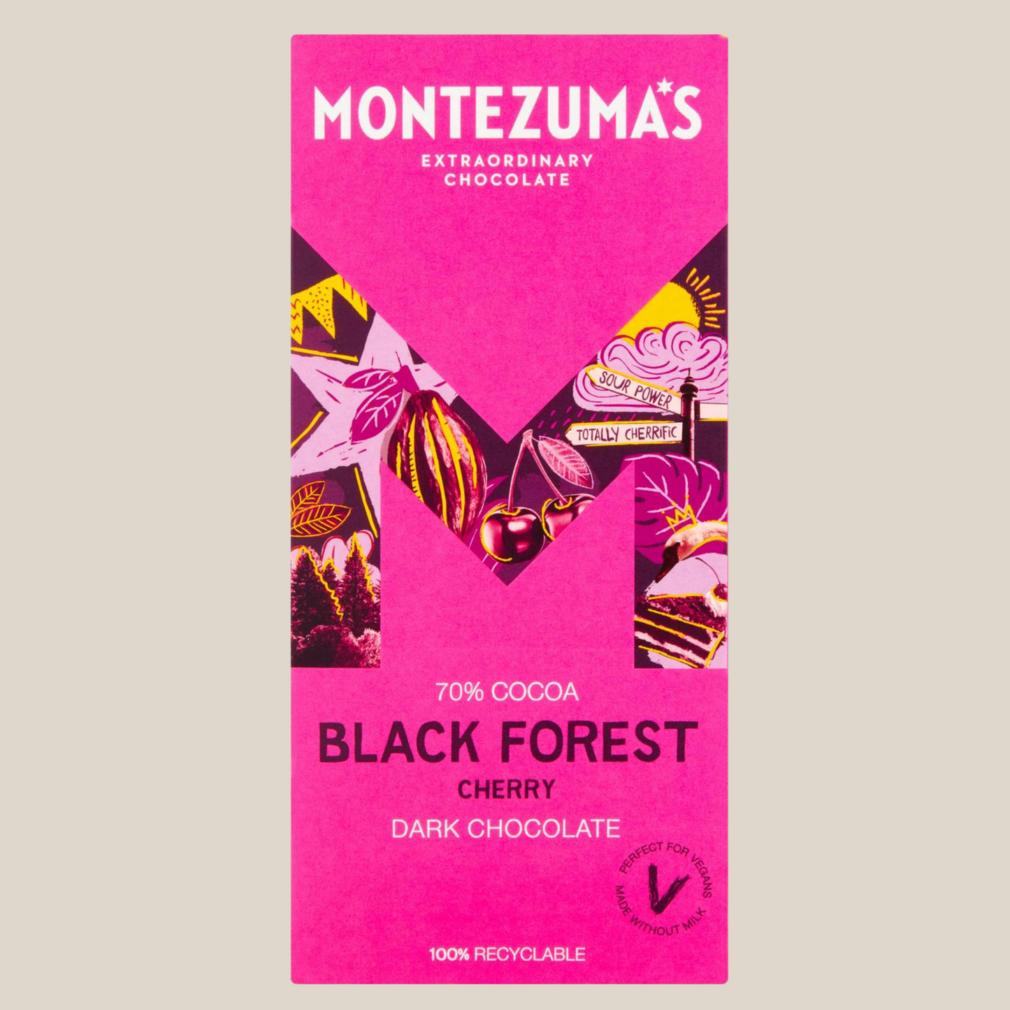 Montezuma's 70% Cocoa Black Forest Cherry Dark Chocolate 90g