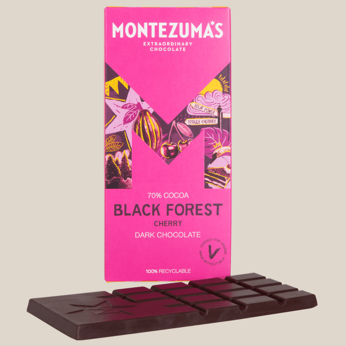 Montezuma's 70% Cocoa Black Forest Cherry Dark Chocolate 90g