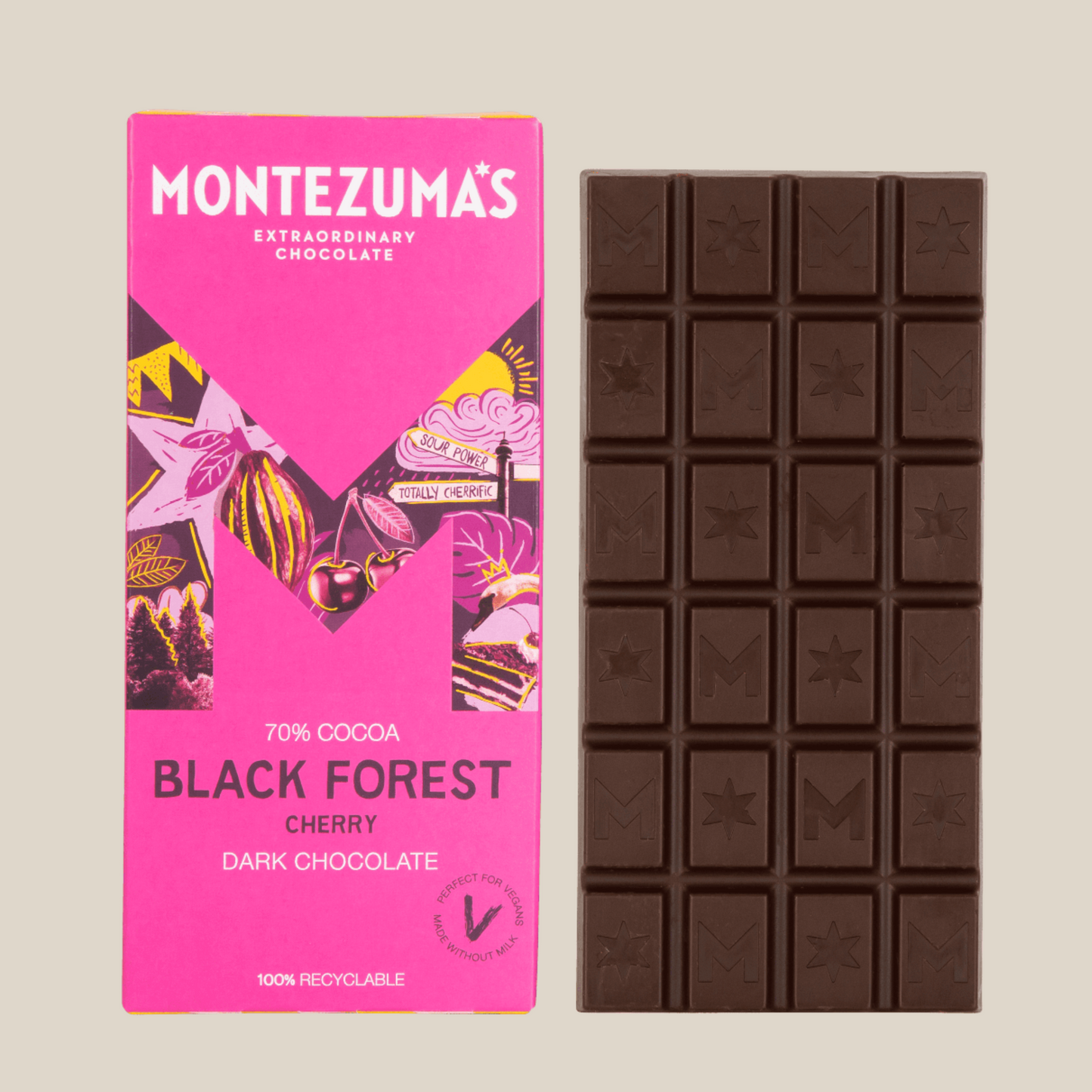 Montezuma's 70% Cocoa Black Forest Cherry Dark Chocolate 90g