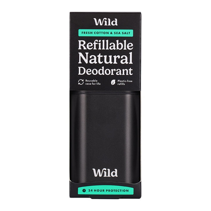 WILD Fresh Cotton & Sea Salt Deodorant Black Case Starter Pack