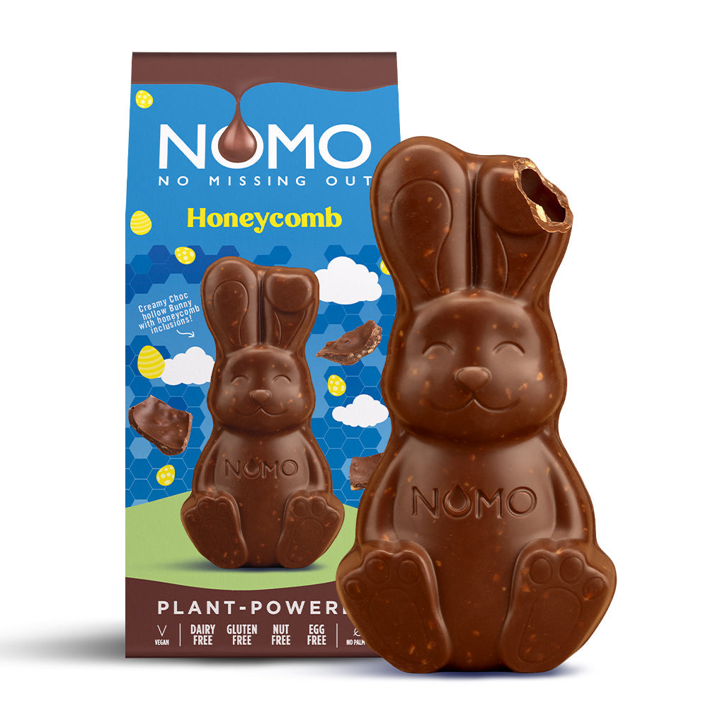 NOMO Honeycomb Bunny – Vegan Honeycomb Chocolate Easter Bunny (120g)