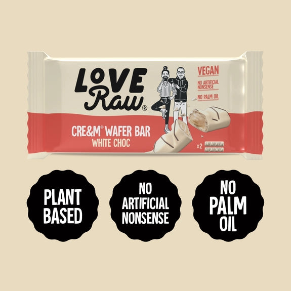 Love Raw White Choc Cre&m® Wafer Bars 45g