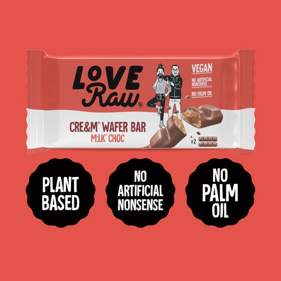 LoveRaw’s M:lk® Choc Cre&m® Wafer Bar 43g