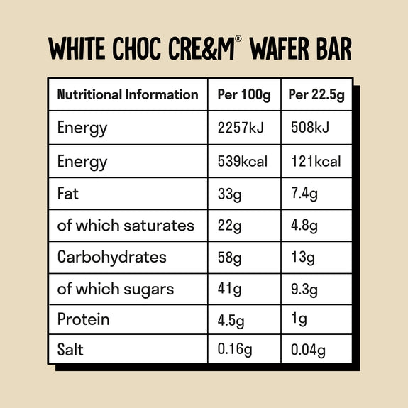 Love Raw White Choc Cre&m® Wafer Bars 45g